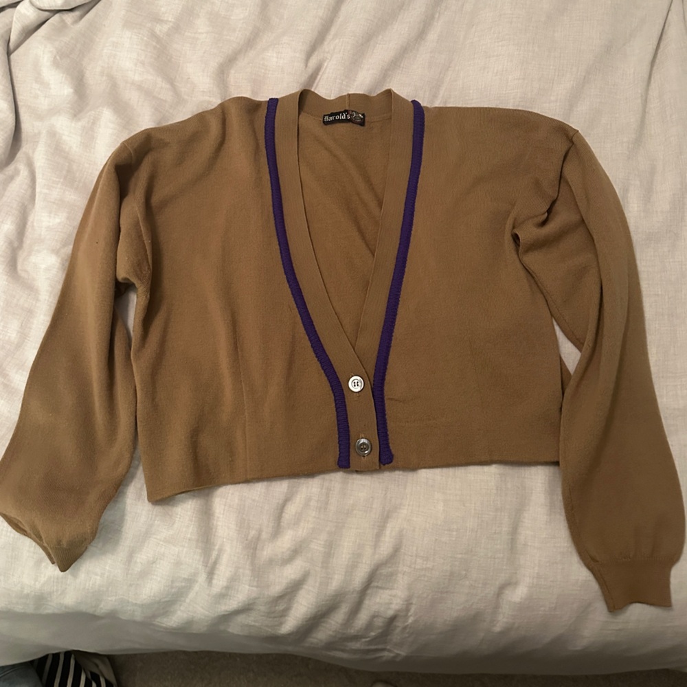 Vintage cropped wool cardigan